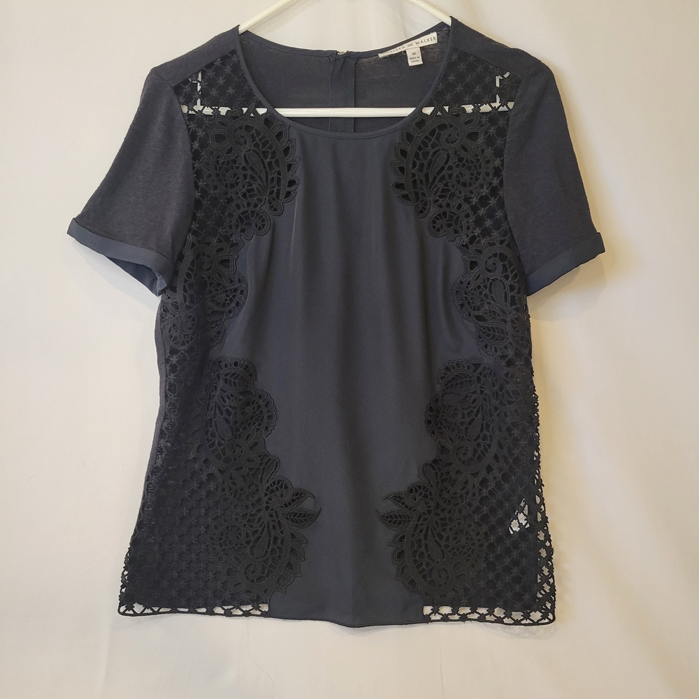 Chelses And Walker Chic Black Lace Women's Blouse Sz Medium